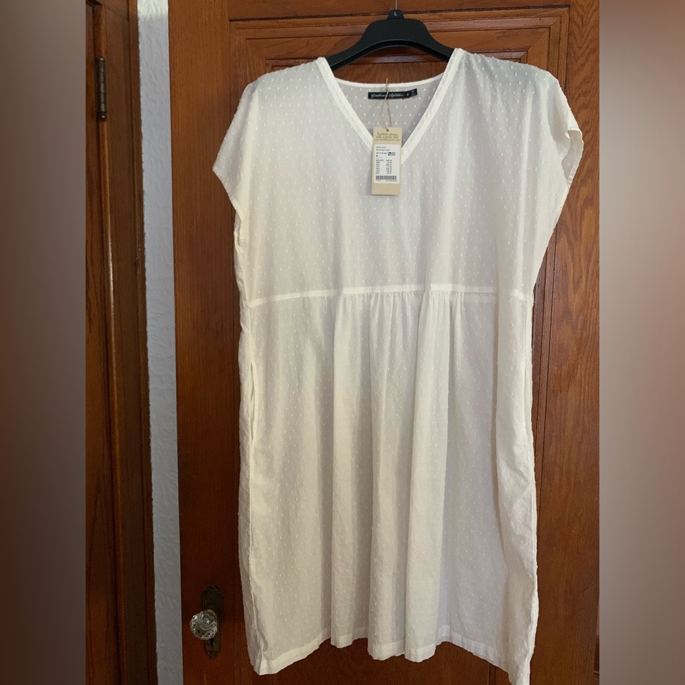Gudrun Sjoden Medium White Cotton Summer Dress NWT